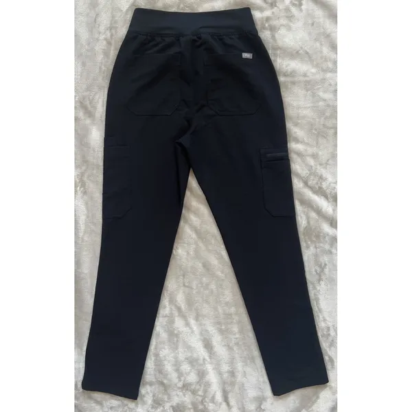 FIGS YOLA‎ Scrub Pants Women's XS Black Straight Leg Technical Collection - Image 2