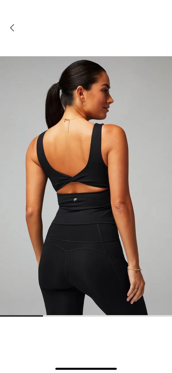 Black Oasis Twist Built-In Bra Tank - Image 4
