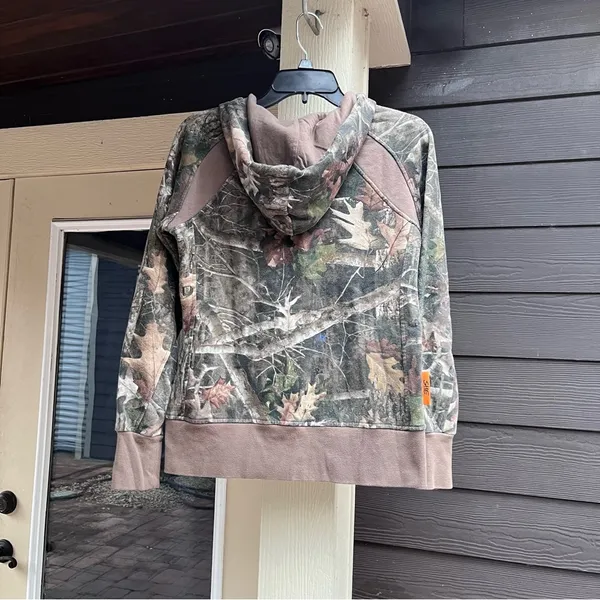 She Outdoors womens zip up camouflage jacket green/brown small - Image 3