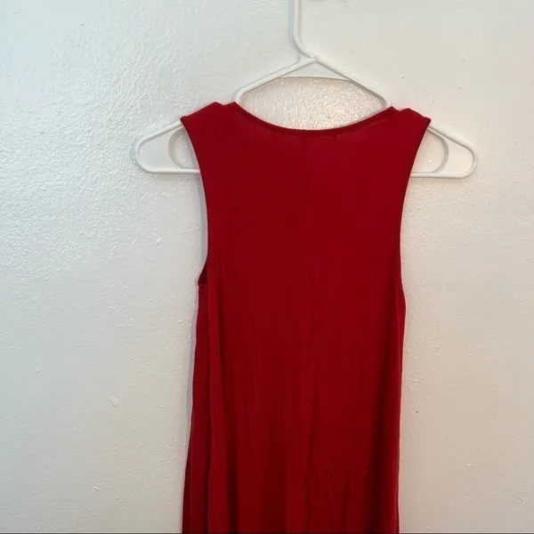 One‎ Clothing Women's Swing Shift Dress Red Sleeveless Mini Stretch Rayon CR4615 - Image 6