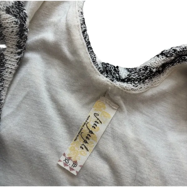 Free People Babydoll Dress XS Gray V-Neck‎ Boho Mini Tunic Flare Rayon Womens - Image 5