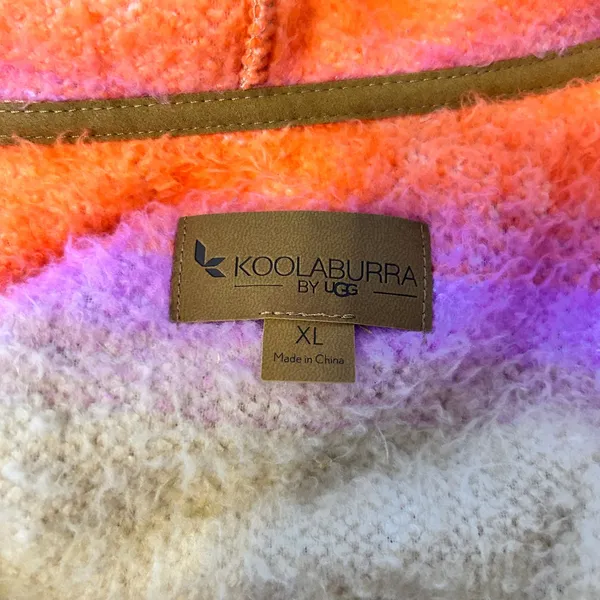 Koolaburra by UGG Sherpa Fleece Striped Hooded‎ Vest XL - Image 5