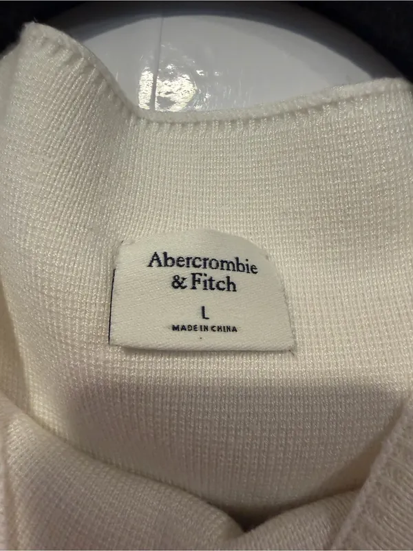 Sleeveless Cream Abercrombie and Fitch Knit Mock Neck Bodysuit - Image 2