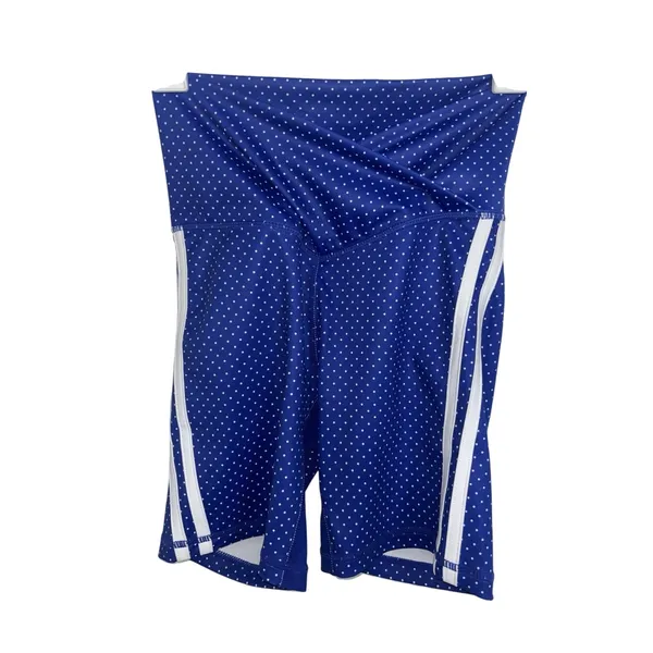 NWT Wilo the Label Contour Surf Blue Polka Dot Cross Over Waist Bike Shorts XS - Image 3