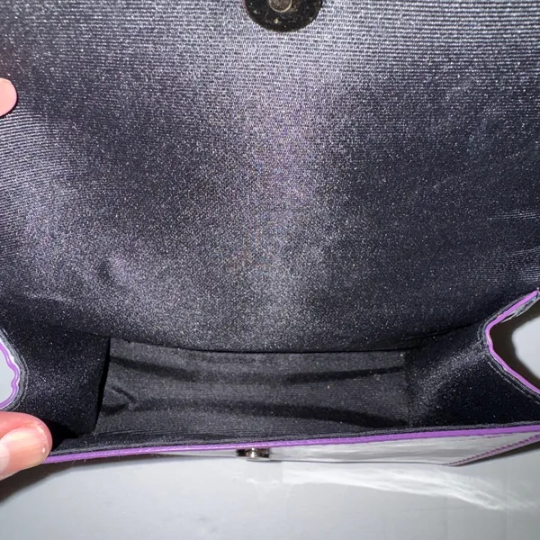 Authen Marc Jacobs Cosmetic Bag w/Lining Glossy Purple & Green. 7x5x2 - Image 3