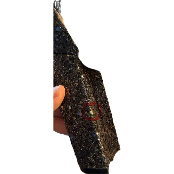 Betsy Johnson Women's Black‎ Glitter Platform Block Heel Sandals Size 8 1/2 - Image 6