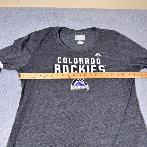 NEW Majestic Colorado Rockies MLB Womens XL Gray 3/4 Sleeve Graphic T-Shirt Soft - Image 6