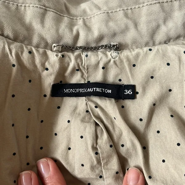 Monoprix Cotton Trench Coat Medium in good condition. Size 36 - Image 7