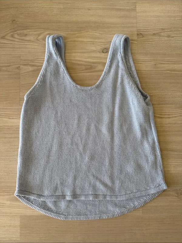 Quiet Storm Light Blue Knit Tank with Flag Motif - Image 4