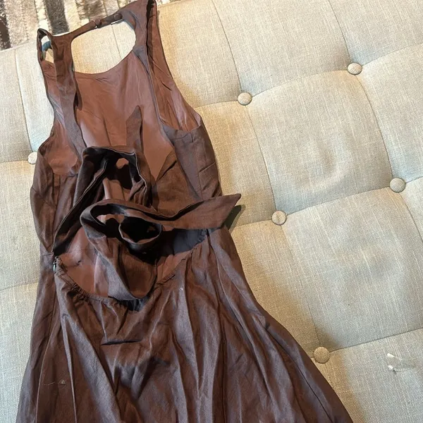 Dissh Brown Linen Full Length Jumper Size 10 - Image 9
