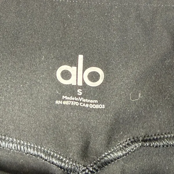 Alo Yoga Womens Black Moto High-Waist Contrast Stitch Leggings Small RN87370 - Image 2