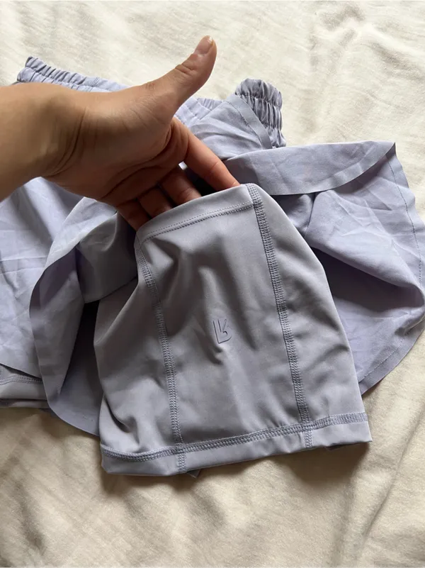 Buffbunny Light Purple Double-Layer Running Shorts - Image 6