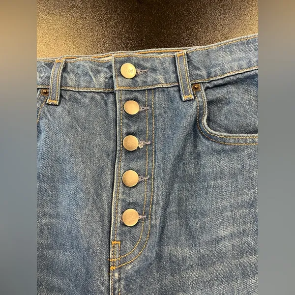 Reformation Cynthia Button Fly High Rise Straight Jeans Sz 26 - Image 9