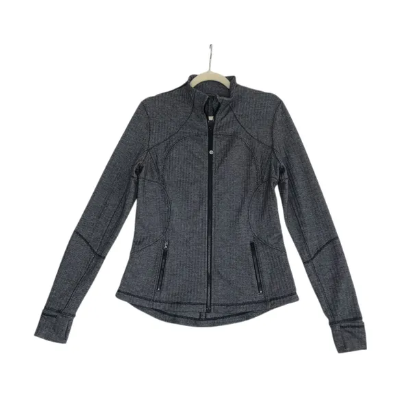 LULULEMON Forme Coco Pique Jacket Sz 8 Black Stretch Athletic Outdoor Yoga Gym - Image 3