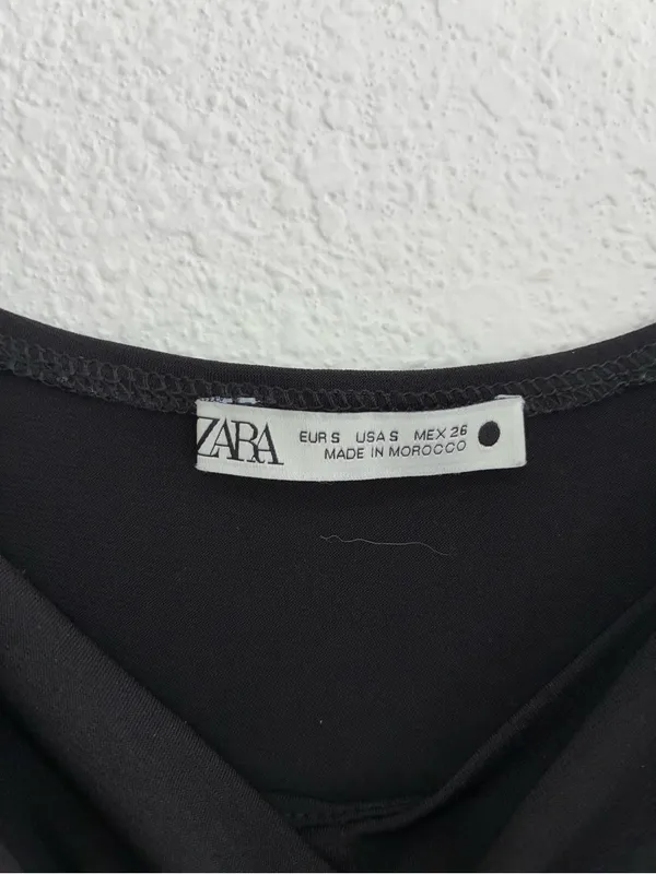 Zara Black Ruched Spaghetti-Strap Cami - Image 4