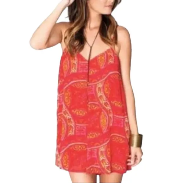 Show Me Your Mumu Rascal Romper Sleeveless V Neck Red Pink Paisley Tutti Frutti - Image 6