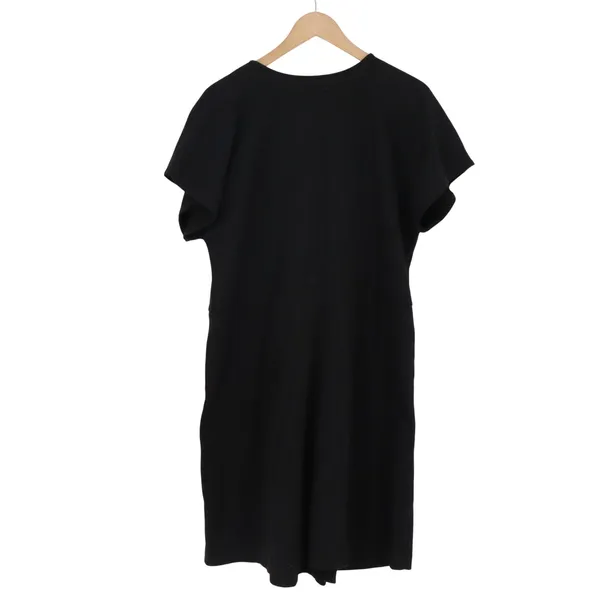 Madewell Dress Womens 1X Wrap V-Neck Black Short Sleeve Textured Excellent - Image 4