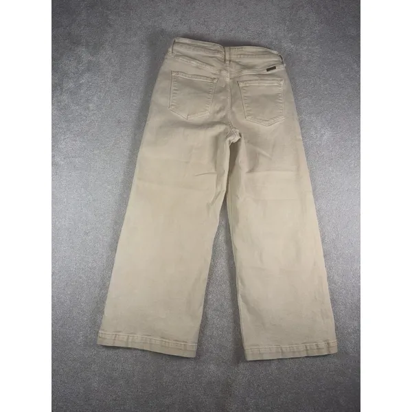 kancan wide leg crop jeans tan size 6 - Image 8