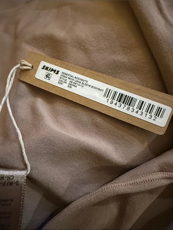 Skims (G14) Essential Thong Long Sleeve Bodysuit Women's | Sienna | S/M NWOT - Image 4
