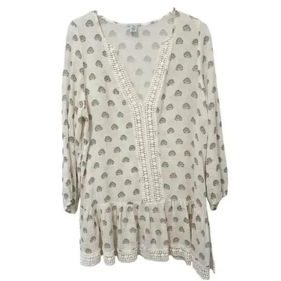 EBERJAY Breezy Weave Cover-up in Lotus‎ Bloom Natural & Sage Grey and size M/L - Image 2