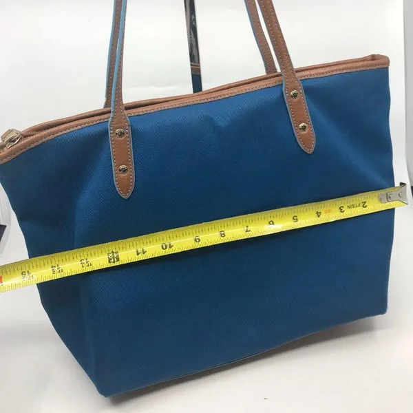 COACH Large Blue Brown Fabric Shoppers Tote - Image 2
