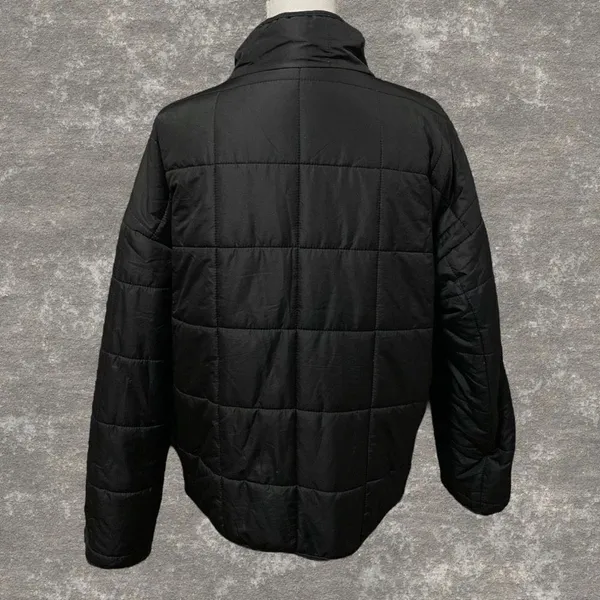 THREAD & SUPPLY | High Collar Quilted Black Full Zip & Snap Puffer Jacket Size M - Image 5