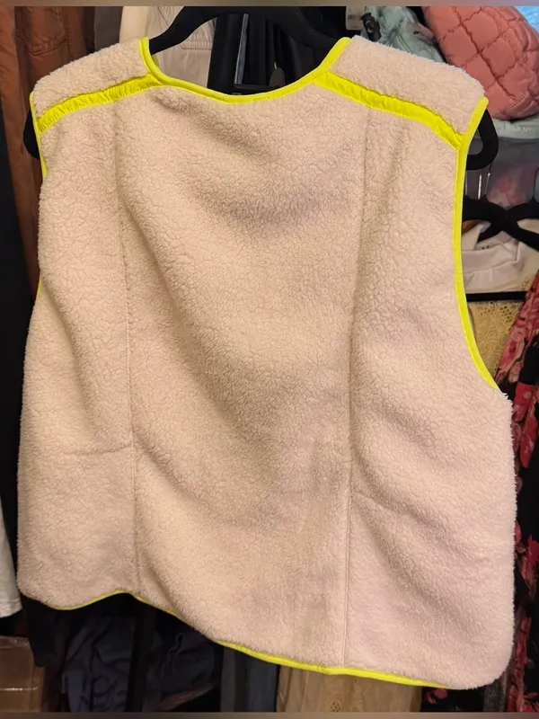 NWT Free People FP Movement Keep It Cozy Fleece Vest- ivory white yellow - small - Image 8