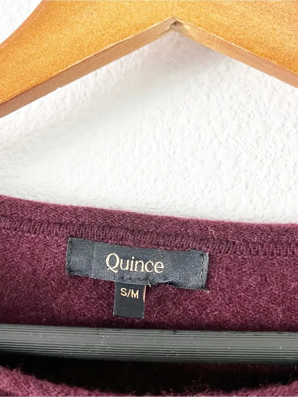 Quince Mongolian Cashmere Batwing Burgundy Oversized Dolman Sweater - Image 3