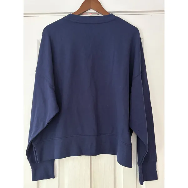 Shiraleah Chicago Navy Blue Oversized French Terry Crewneck Sweatshirt Large - Image 2
