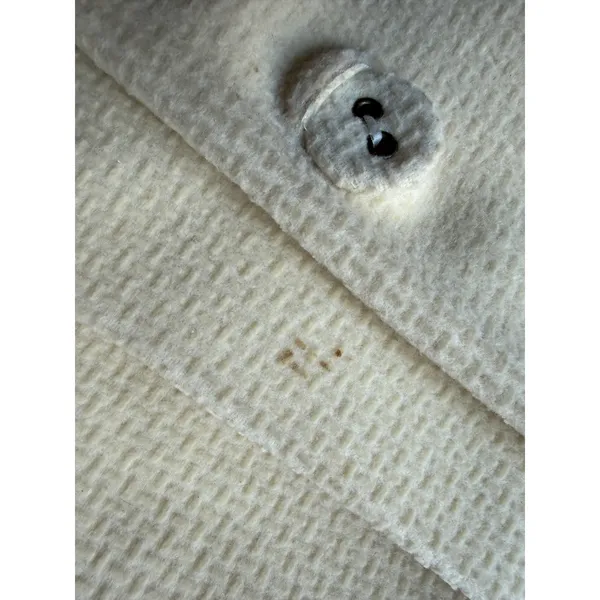 Miss Sixty Women Cream Wool Blend Textured Button Front Coat Jacket XS W792 4353 - Image 12