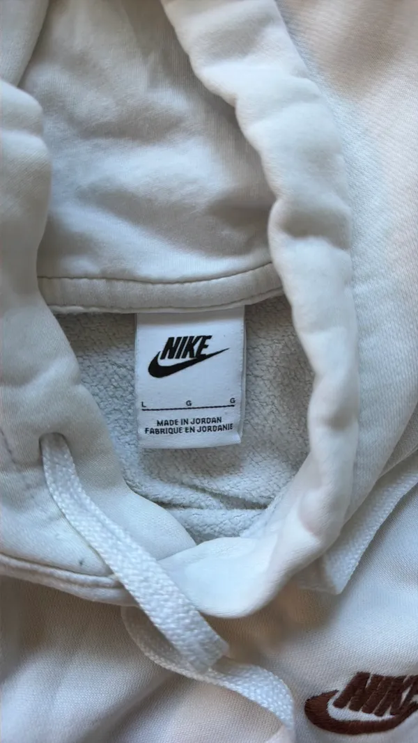 Nike Hoodie Sweatshirt White Swoosh - Image 3