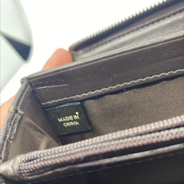 Coach Signature C Brown Coated Canvas Zip Around Wallet - Image 7