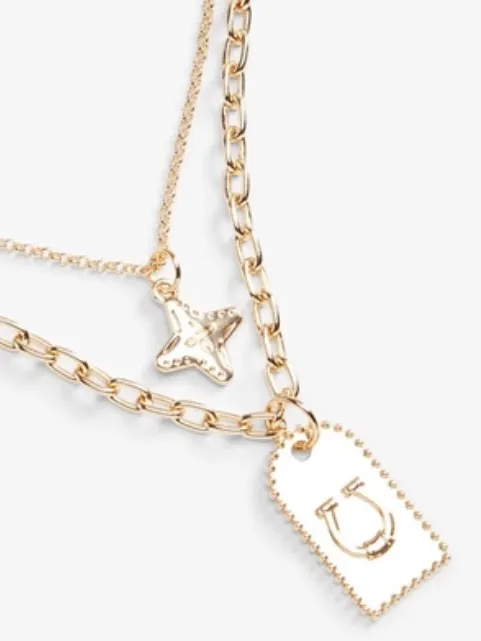 MAURICES Gold Horseshoe Double Layer Charm Necklace Western - Image 10