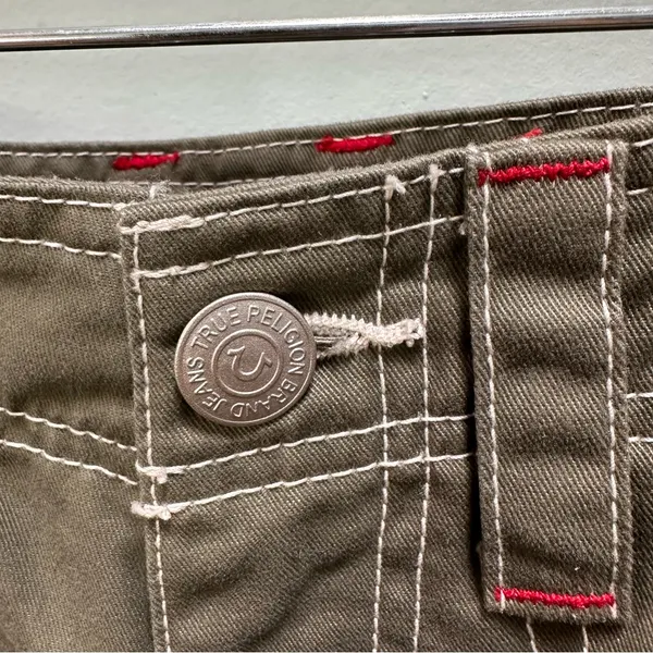 True Religion Military SN Cargo Pants Women’s size 31 X 32 Kalamata Green NWT - Image 6