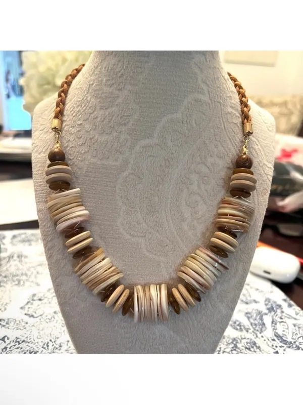 NWT Free People Isabella Bohemian Natural Wood Necklace - Image 4