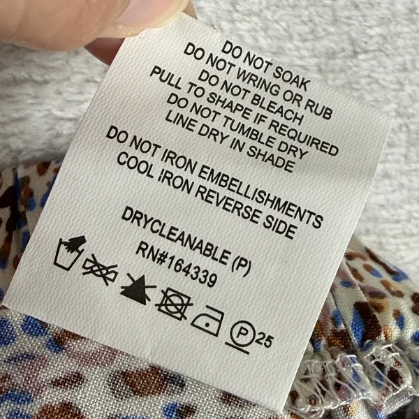 Petal‎ + Pup Blue Brown Animal Print Rayon Midi Skirt Womens Size US 6 Small - Image 9
