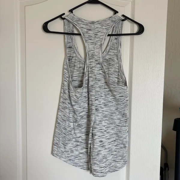 Lululemon black and white racer back tank. Can tie in the the back. - Image 2