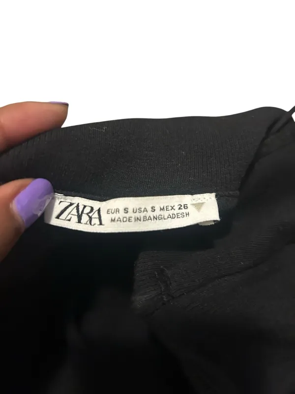 Zara Black Spaghetti Strap Bubble Hem Mini Dress - Image 3