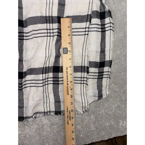 Anthropologie Cloth & Stone Hannah Shirtdress M Plaid‎ Short Sleeve Belted White - Image 10