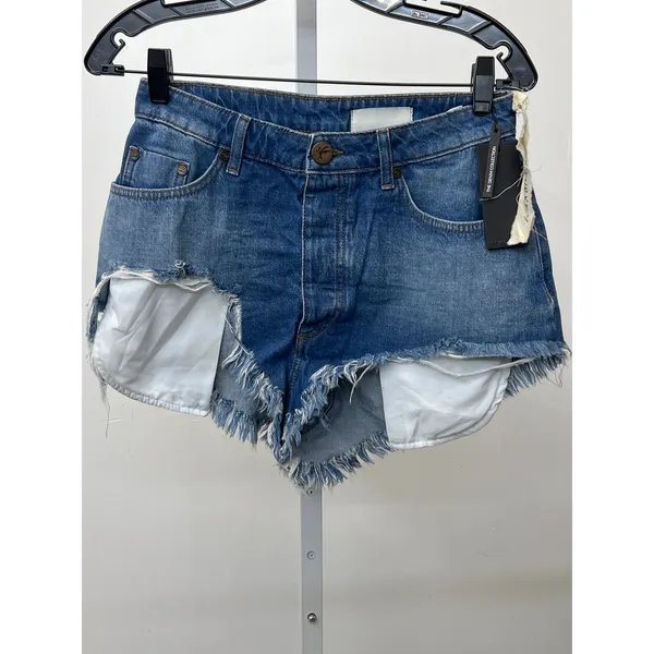 NWT One Teaspoon Sz 26 Mid Waist Rollers Cut Off Blue Denim Casual Jean Shorts - Image 3