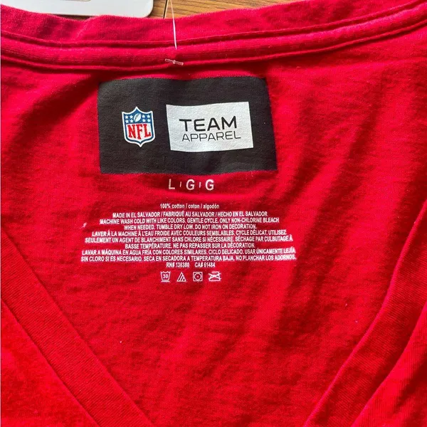 National Football League Team Apparel Atlanta Falcon’s Women’s T-Shirt with a V Neck in a size Large - Image 3