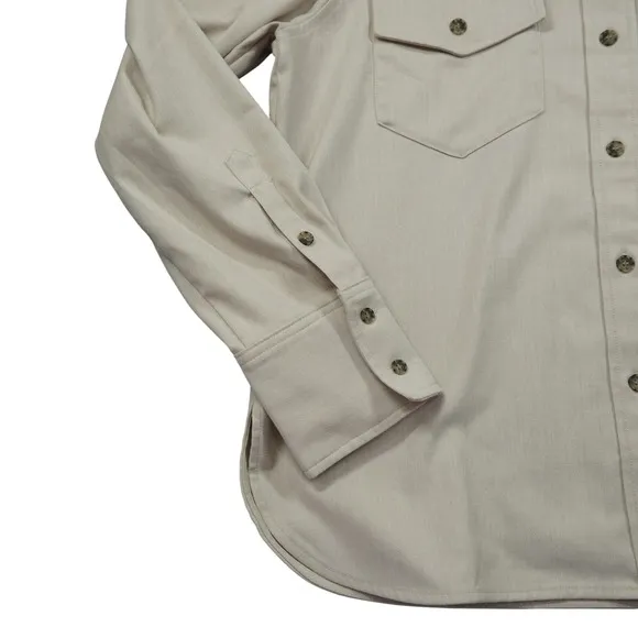 Madewell Womens‎ Size 14 Western Shirt Beige Twill Button Down Flap Pockets - Image 4