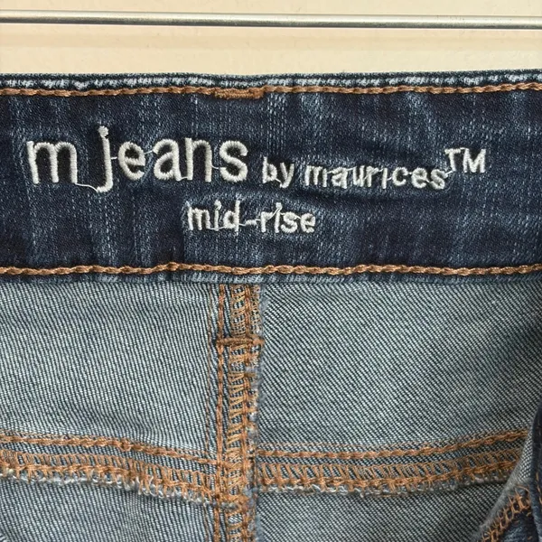 Maurices m jeans Womens 16 Short Mid Rise Dark Wash‎ Stretch Denim Blue Jeans - Image 7