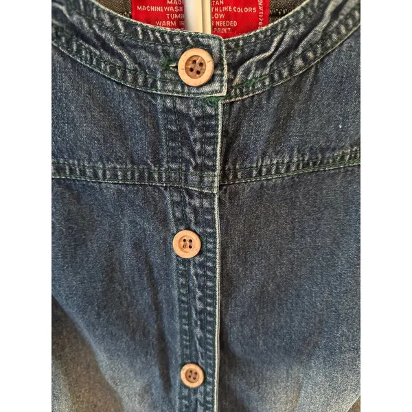 Rustic‎ Denim Women's Patchwork Long Sleeve Button down Dress Size Medium - Image 12