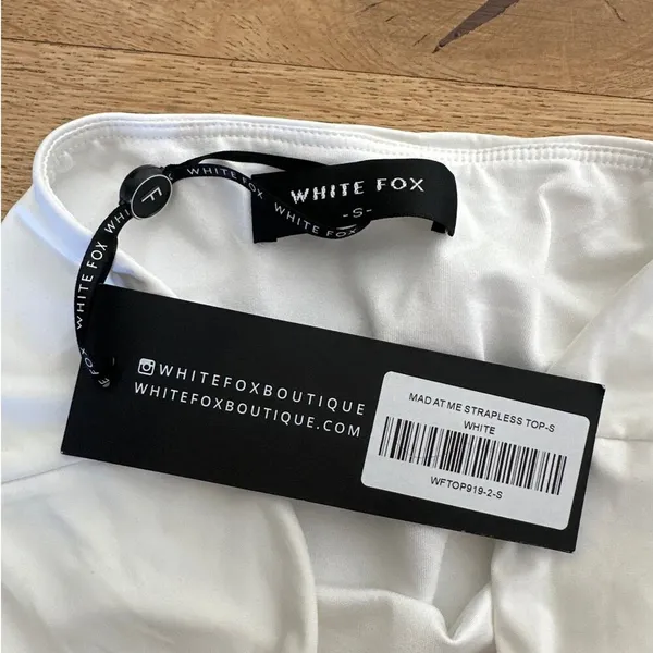 White Fox Boutique - Mad At Me Strapless Top in White - Image 2