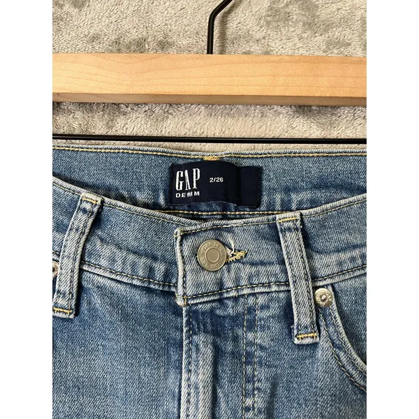 GAP Denim Maxi‎ Skirt Medium Wash Front Slit Casual Minimalist Y2K Chic 2/26 New - Image 3