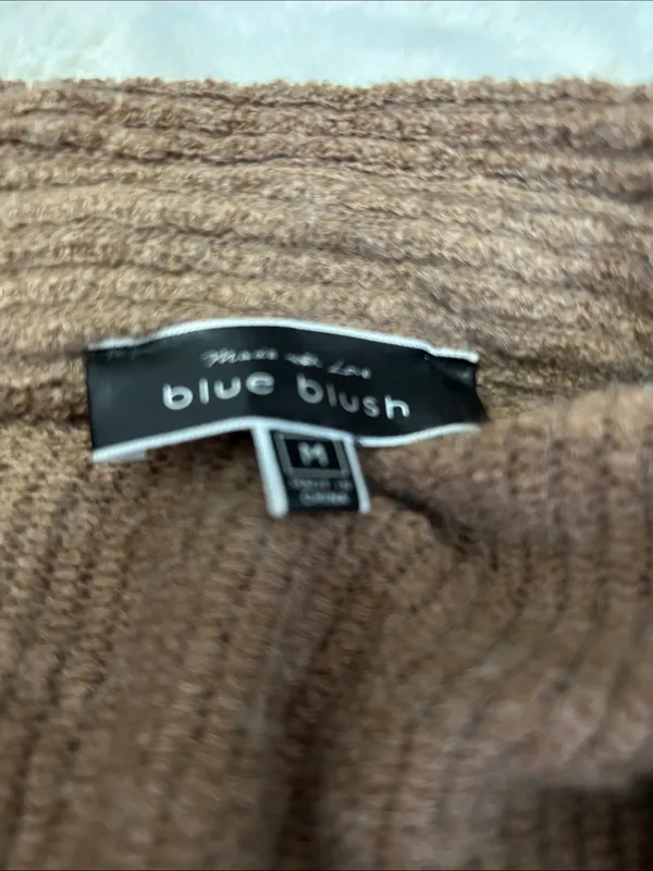 Blue Blush Oversized Ribbed Shacket Brown - Image 7