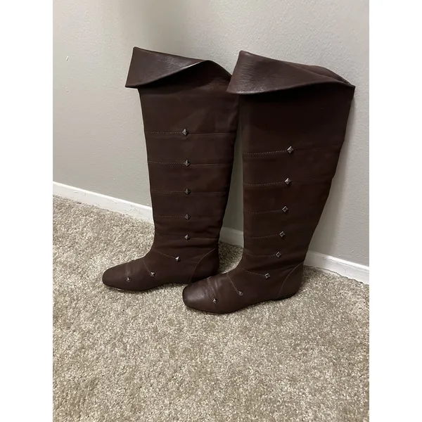 Botkier Leather Pull Up Knee Boots 38 / 7.5 Brown Leather‎ - Image 11