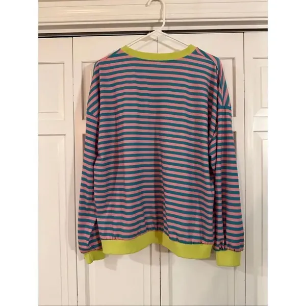 Amazon striped oversized crewneck sweater size M - Image 4