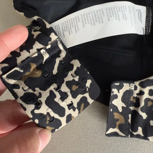 NWT Fabletics Pureluxe Longline Low Impact Bra, Brutalist Khaki Lisa Leo, M - Image 4